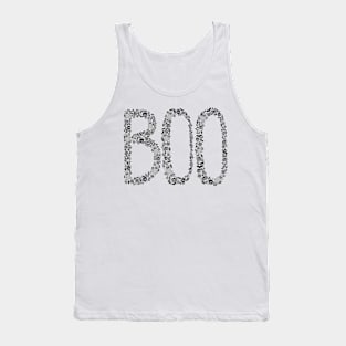 Halloween Boo Line Art - Black & Gray Tank Top